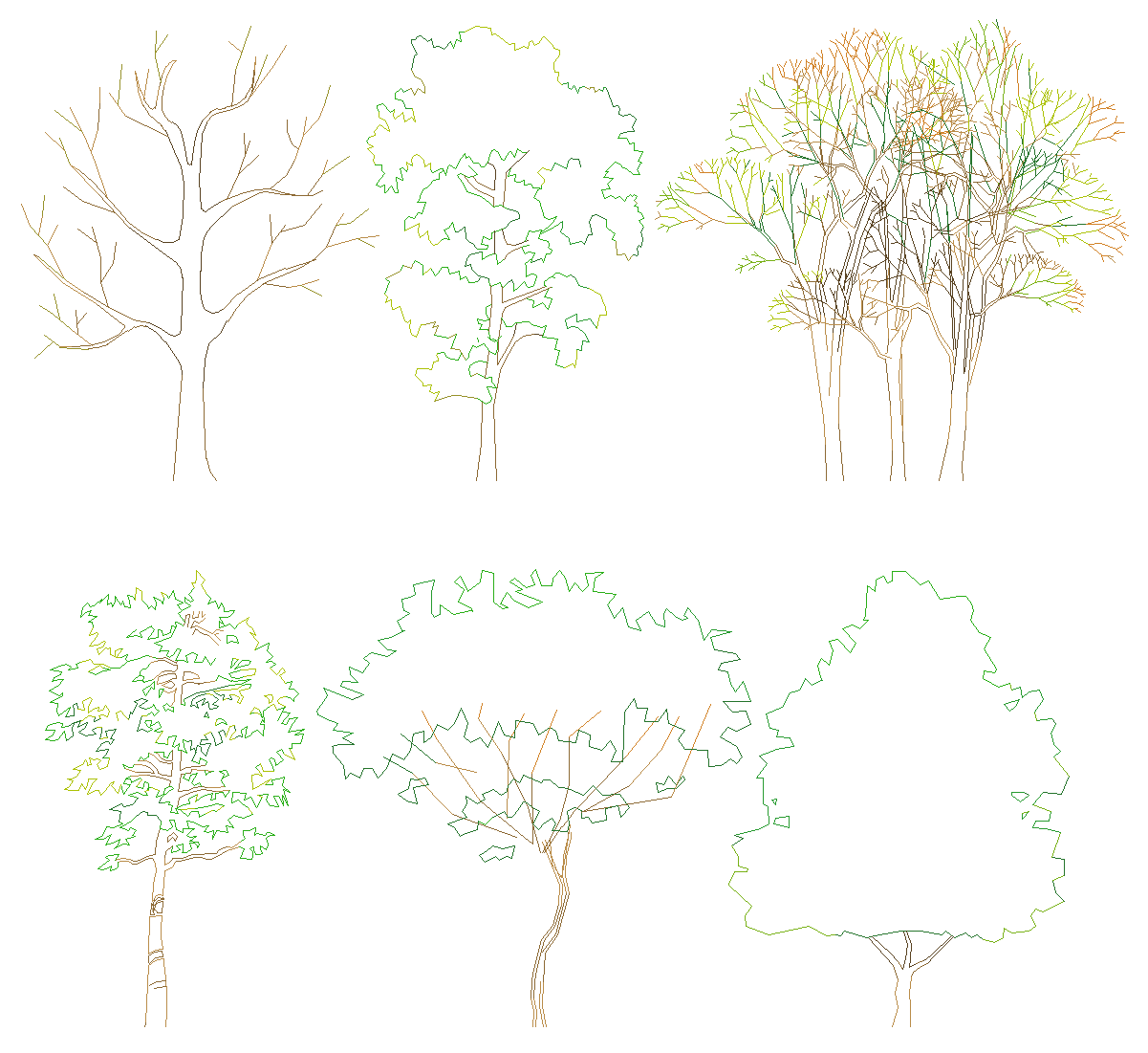 Vegetation CAD Blocks, dwg:trees,plants,potted plants,bushes