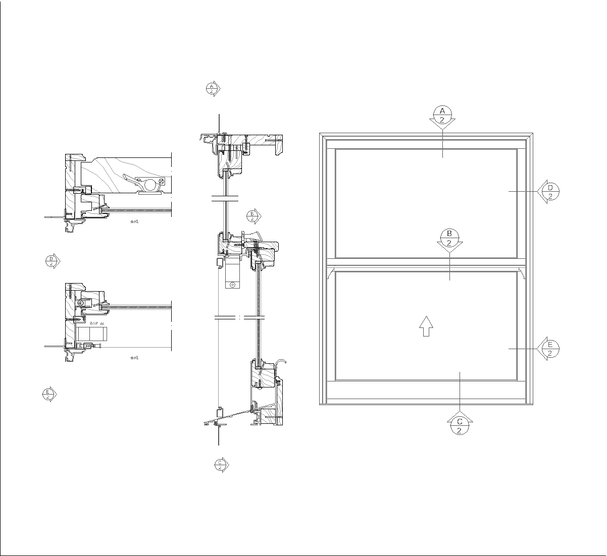 Rectangular sash window DWG CAD Detail Free Download